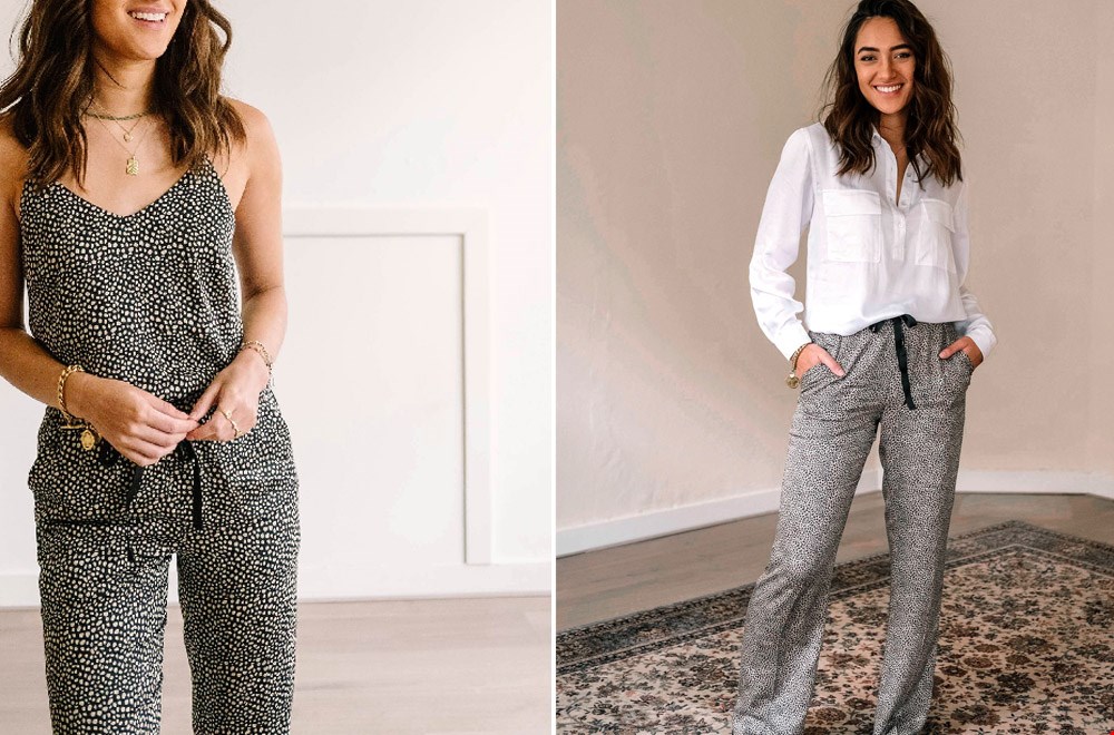 Stippenbroek en top = jumpsuit Stippenbroek en top = jumpsuit